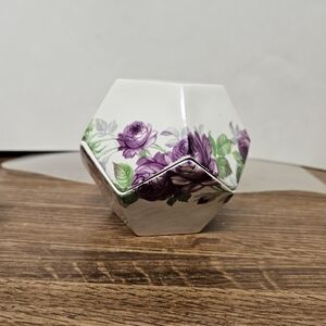 Vintage Porcelain Floral Trinket Box